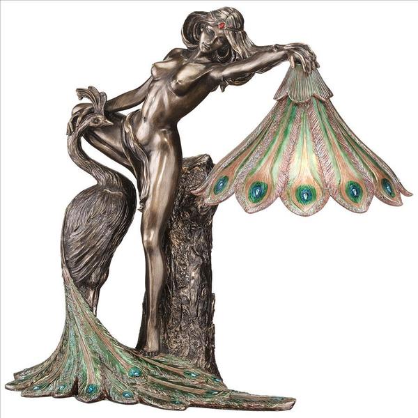 Design Toscano The Peacock Goddess Illuminated Sculpture PD726